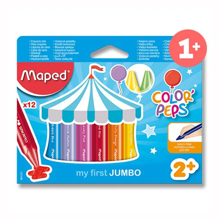 Hauptbild des Produkts Voskovky Maped Wax JUMBO, trojhranné 12 barev