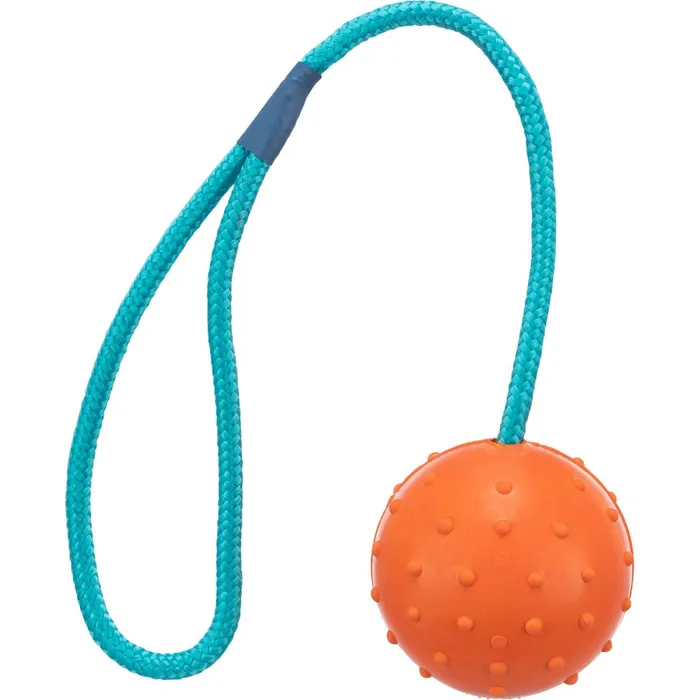 Hauptbild des Produkts Vrhací míč hrbolatý na šňůře 6cm/30cm TRIXIE