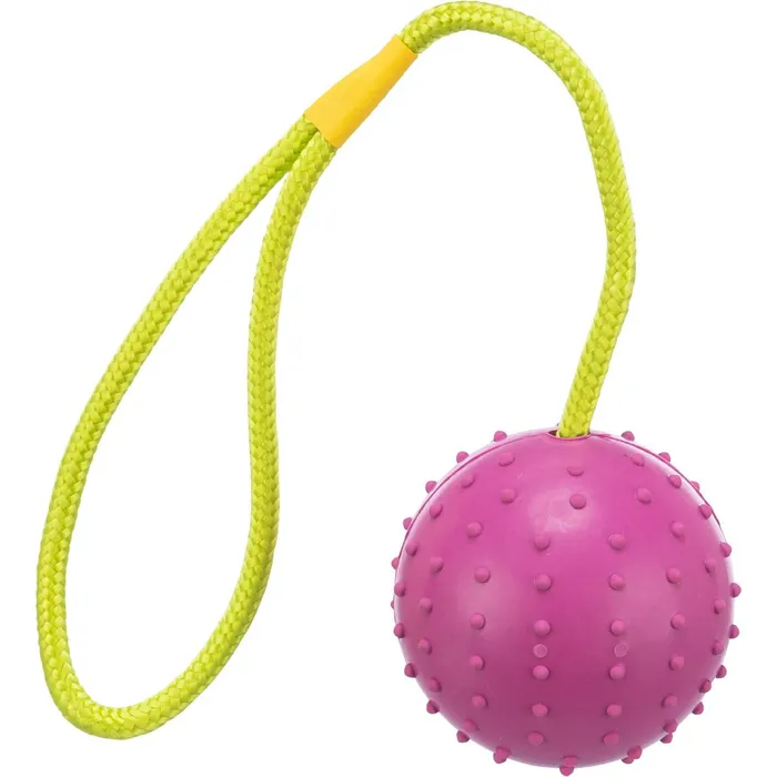 Hauptbild des Produkts Vrhací míč hrbolatý na šňůře 7cm/30cm - TRIXIE