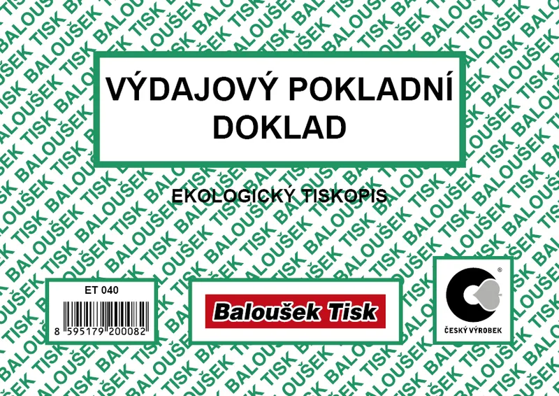 Hauptbild des Produkts Výdajový pokladní doklad A6 50 listů ET040