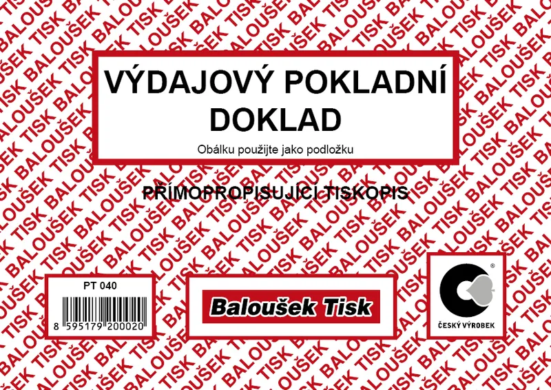 Hauptbild des Produkts Výdajový pokladní doklad A6 propisující PT040