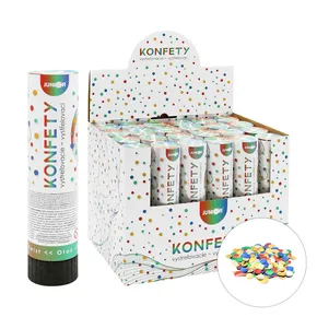 Konfettikanone – Rohr 20 cm, bunte Metallringe [1 Stk.]