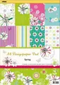 Gestaltetes Scrapbooking-Karton, A4, Blumenmuster