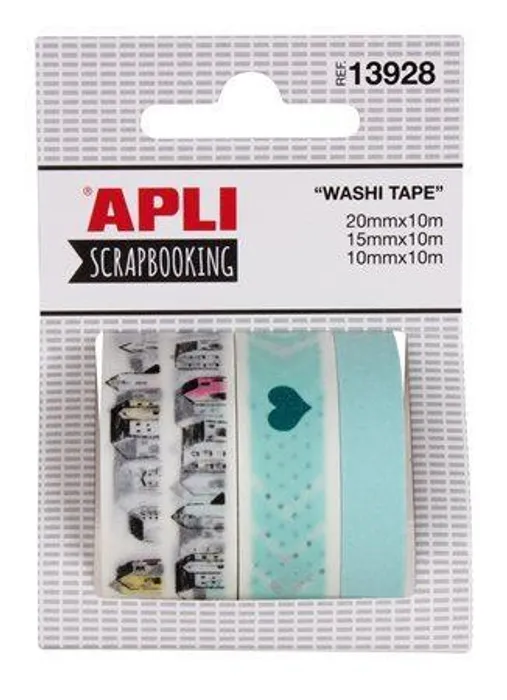 Hauptbild des Produkts "Washi páska", lepicí páska, 15 mm x 10 m, 15 mm x 10 m, 10 mm x 10 m, APLI, "svět"