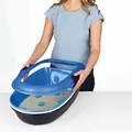 WC BERTO - Doppelbehälter mit Sieb 59x39x22 cm, - Grau/Pastellblau/Granit