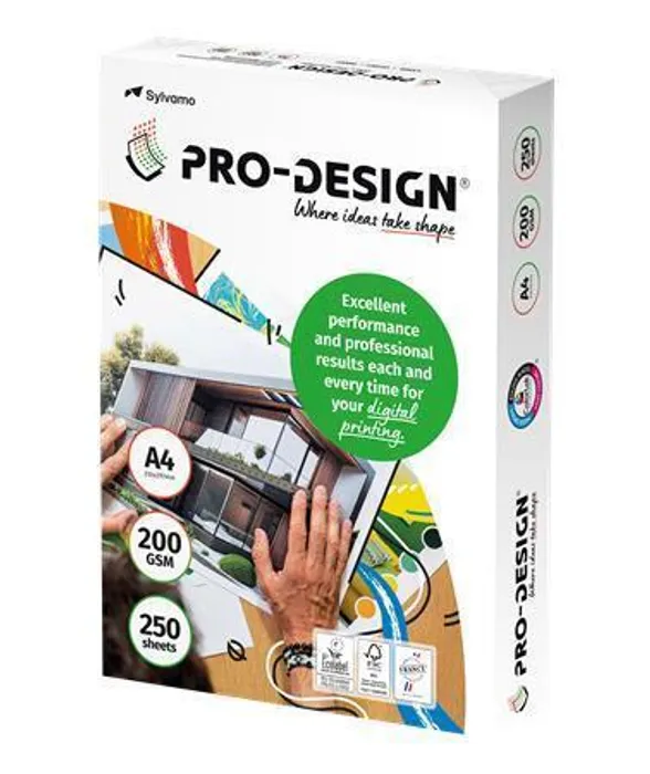 Hauptbild des Produkts Xerografický papír, pro digitální tisk, A4, 200g, PRO-DESIGN [250 listů]