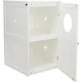 XL-Katzentoilettenhaus, 2 Regale, MDF, 53 x 90 x 58 cm, weiß