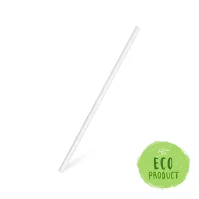 Papiertrinkhalm weiß durchmesser 6mm x 20cm [25 St.]