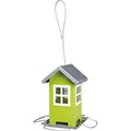 Weiteres Produktbild Gartenfutterspender aus Metall, buntes Haus 19x20x19 cm, - grünes/silbernes Dach
