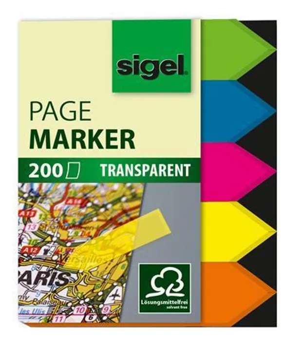 Hauptbild des Produkts Záložky, 5x40 lístků, 12x45 mm SIGEL "Arrows", mix barev