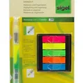 Weiteres Produktbild Büroklammern, Farbmix, Folie, 5 x 40 Stück, + Textmarker, SIGEL