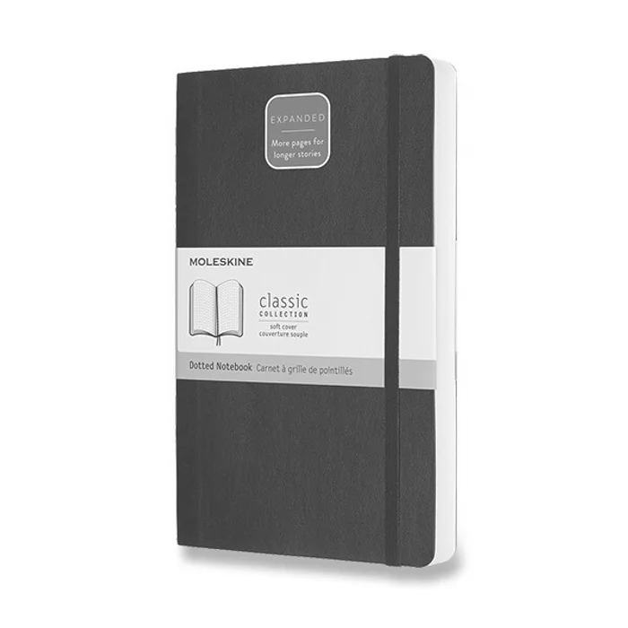 Hauptbild des Produkts Zápisník Moleskine Expanded - měkké desky L, tečkovaný, černý