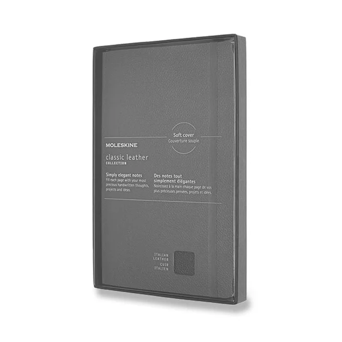 Hauptbild des Produkts Zápisník Moleskine kožený - měkké desky L, linkovaný, černý