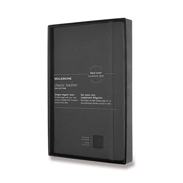 Hauptbild des Produkts Zápisník Moleskine kožený - tvrdé desky L, linkovaný, černý