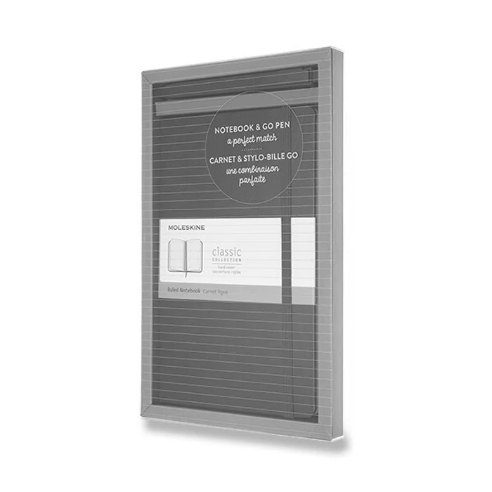 Hauptbild des Produkts Zápisník Moleskine - tvrdé desky L, dárková sada s kuličkovou tužkou Go Pen, černá