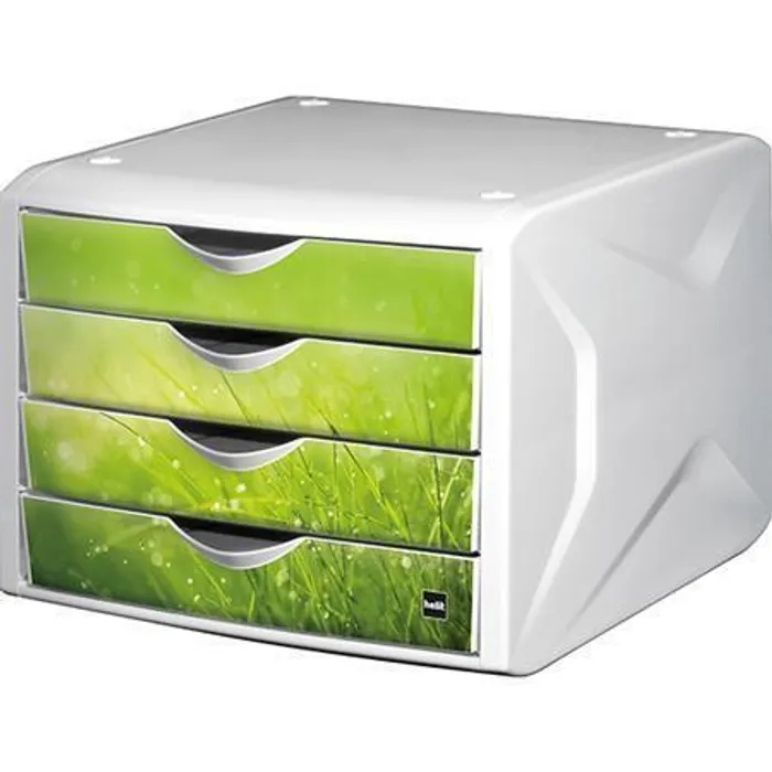 Hauptbild des Produkts Zásuvkový box "Chameleon", 4 zásuvky, bílo-zelená, plast, HELIT