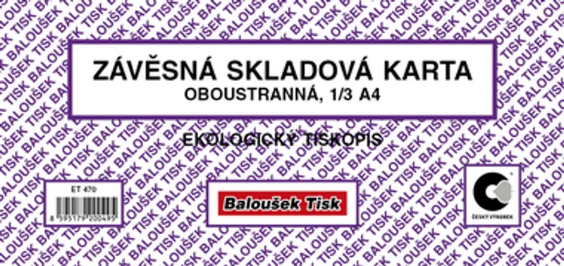 Hauptbild des Produkts Závěsná skl. karta malá / oboustr./ ET470