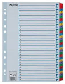 Verstärkter Karton registriert Esselte Mylar, A4, Farbmix