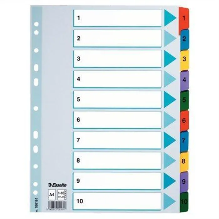 Hauptbild des Produkts Zesílené kartonové rejstříky Esselte Mylar, A4, Mix barev