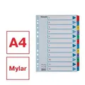 Verstärkter Karton registriert Esselte Mylar, A4, Farbmix