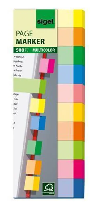 Hauptbild des Produkts Značkovací proužky, 10x50 lístků, 15x50 mm, SIGEL "Transparent", mix barev