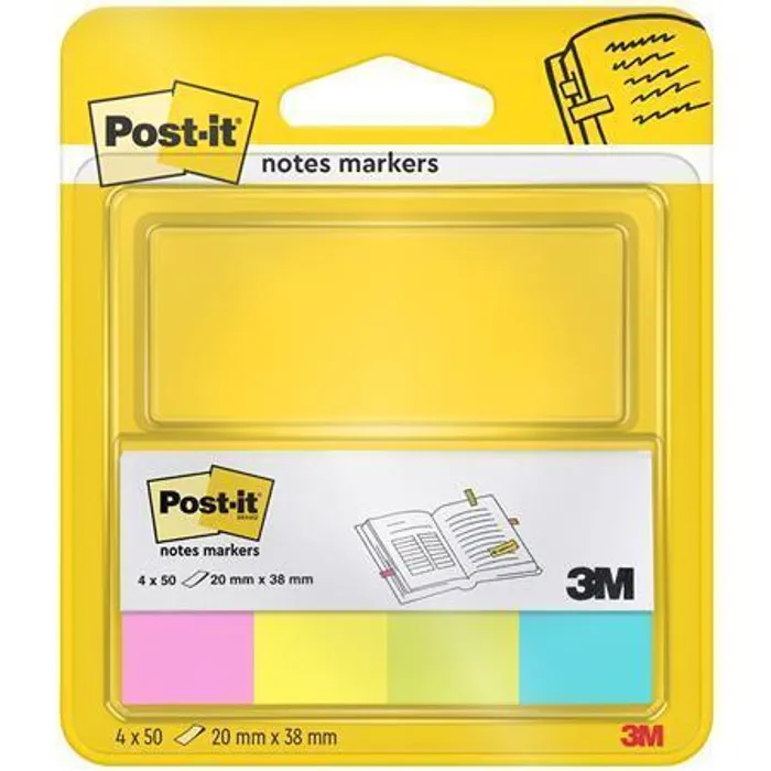 Hauptbild des Produkts Značkovací proužky, 4x50 lístků, 20x38 mm, 3M POSTIT, mix neonových barev