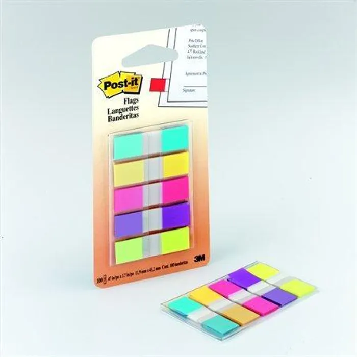 Hauptbild des Produkts Značkovací proužky, 5x20 lístků, 12x43 mm, 3M POSTIT, mix barev