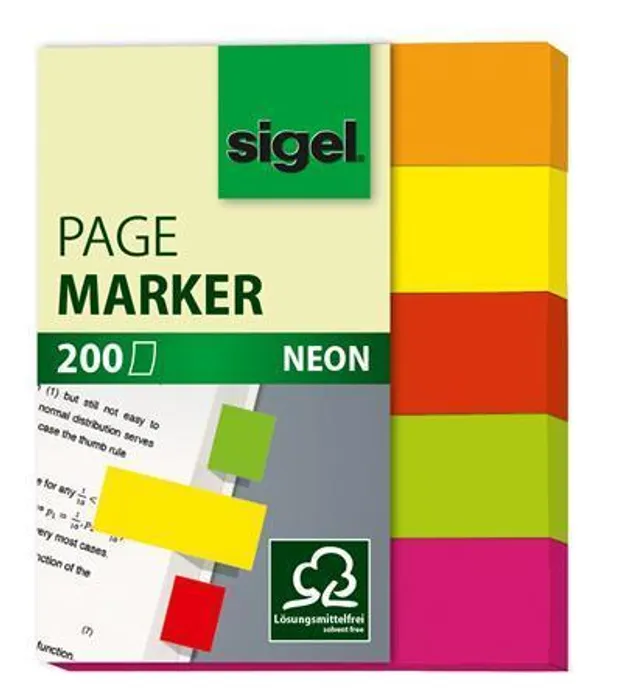 Hauptbild des Produkts Značkovací proužky, 5x40 lístků, 12x50 mm, SIGEL "Neon Mini", mix barev