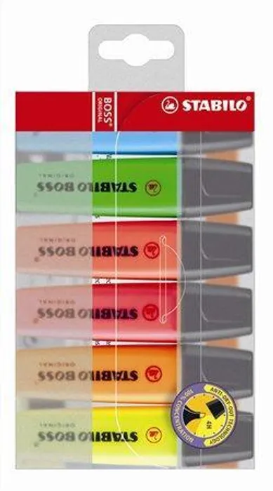Hauptbild des Produkts Zvýrazňovač "Boss", mix barev, 2-5mm, 6ks, STABILO