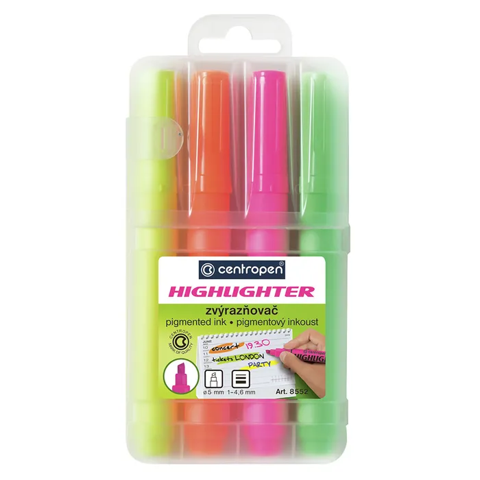 Hauptbild des Produkts Zvýrazňovač CENTROPEN 8552 1-4,6 mm sada 4 barev