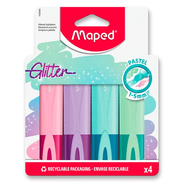 Hauptbild des Produkts Zvýrazňovač Maped Fluo Peps Classic Glitter sada 4 barev