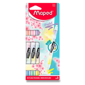 Zvýrazňovač Maped Fluo Peps Duo Pastel sada, 3 ks