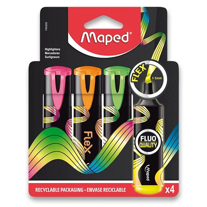 Hauptbild des Produkts Zvýrazňovač Maped Fluo Peps Flex sada 4 barev