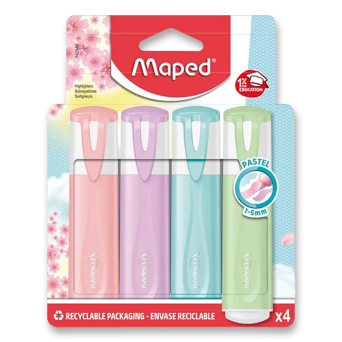 Hauptbild des Produkts Zvýrazňovač Maped Fluo Peps Pastel 4 ks