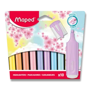 Textmarker Maped Fluo Peps Pastel, 10er-Set