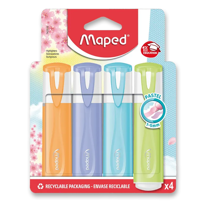 Hauptbild des Produkts Zvýrazňovač Maped Fluo Peps Pastel sada 4 barev
