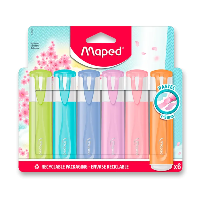Hauptbild des Produkts Zvýrazňovač Maped Fluo Peps Pastel sada 6 barev