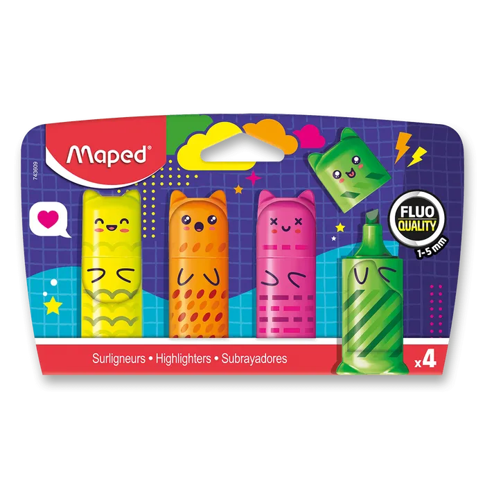 Hauptbild des Produkts Zvýrazňovač Maped Mini Fluo Kawai - 4 ks