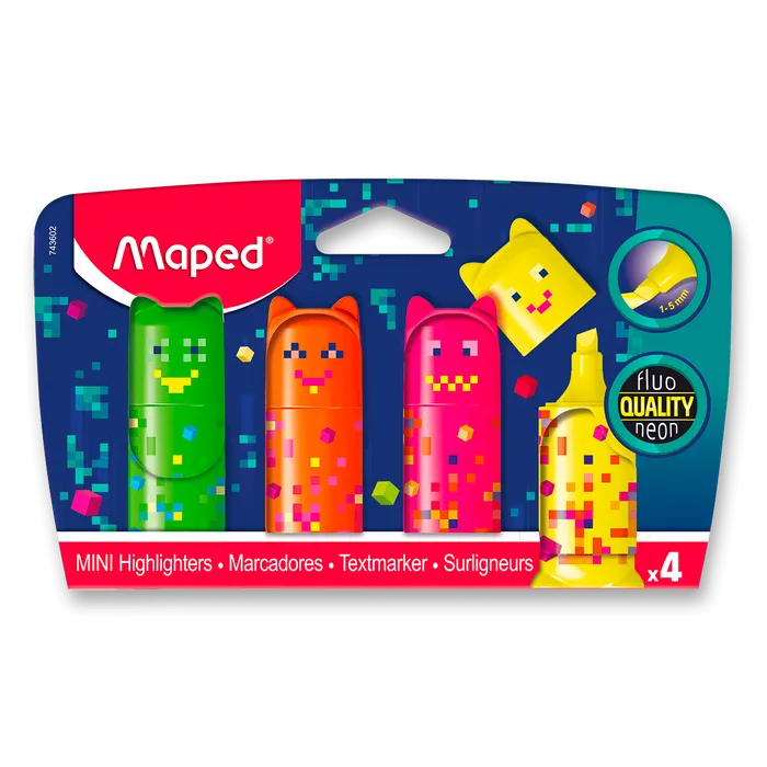 Hauptbild des Produkts Zvýrazňovač Maped Pixel Party Mini sada 4 barev