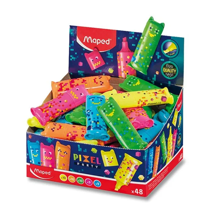 Hauptbild des Produkts Zvýrazňovač Maped Pixel Party Mini stojánek, 48 ks