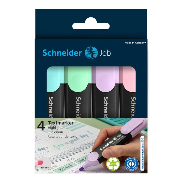 Hauptbild des Produkts Zvýrazňovač Schneider Job Pastel sada 4 barev