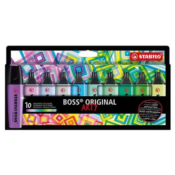 Hauptbild des Produkts Zvýrazňovač STABILO BOSS ORIGINAL 10 ks, studené barvy "ARTY"