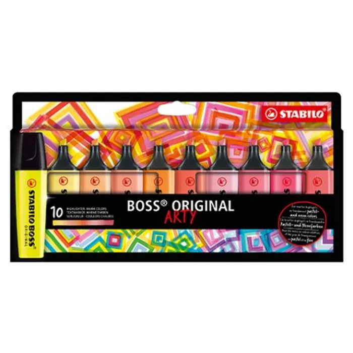 Hauptbild des Produkts Zvýrazňovač STABILO BOSS ORIGINAL 10 ks, teplé barvy "ARTY"