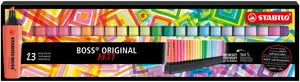 Textmarker STABILO BOSS ORIGINAL - ARTY - 23 Stück - 9 Neon- und 14 Pastellfarben