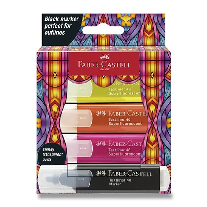 Hauptbild des Produkts Zvýrazňovače Faber-Castell Glassy Superfluo-4 ks