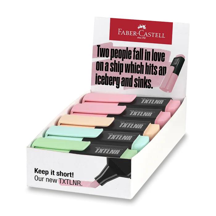 Hauptbild des Produkts Zvýrazňovače Faber-Castell Short TXTLNR Pastel A stojánek, 10 ks