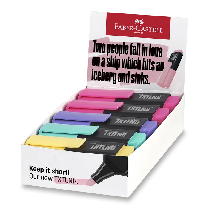Hauptbild des Produkts Zvýrazňovače Faber-Castell Short TXTLNR Pastel B stojánek, 10 ks