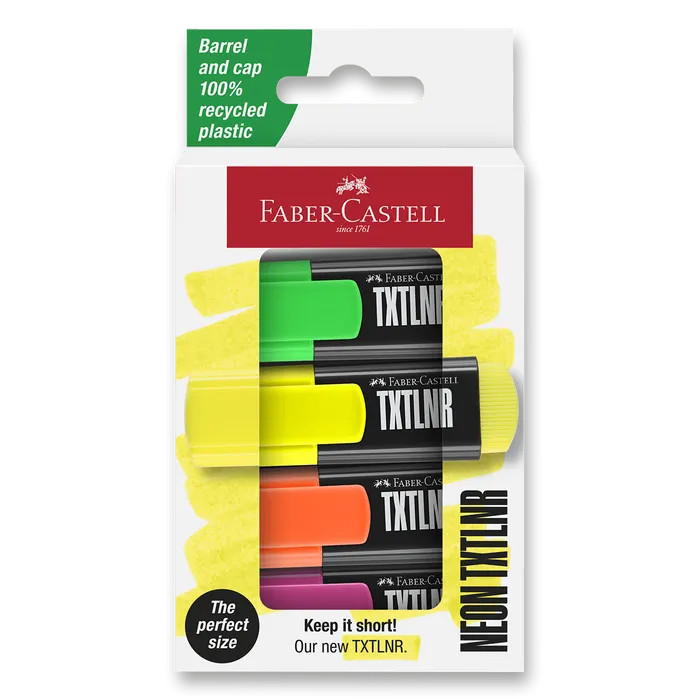 Hauptbild des Produkts Zvýrazňovače Faber-Castell Short TXTLNR SF 4 ks