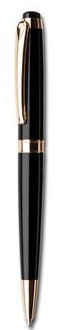 Papírenské zboží - Kuličkové pero, SWAROVSKI® Crystals, černá, 14 cm "Royal", bílý krystal, ART CRYSTELLA