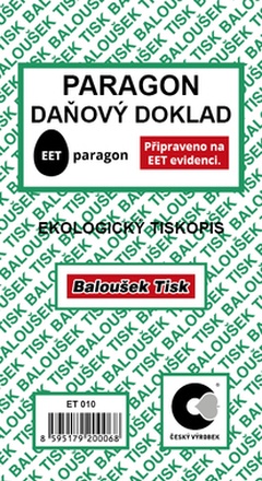 Papírenské zboží - Paragon - daňový doklad ET010